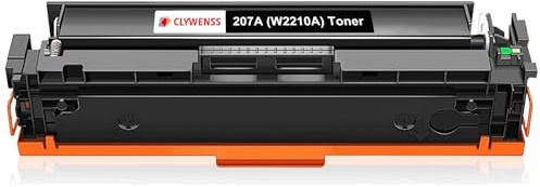 Clywenss Cartucce toner nero 207A (con chip) compatibili con HP 207A W2210A 207X W2210X per stampanti Color LaserJet Pro MFP M283fdw M255dw M255nw M282nw M283 M282 M255, confezione da 1