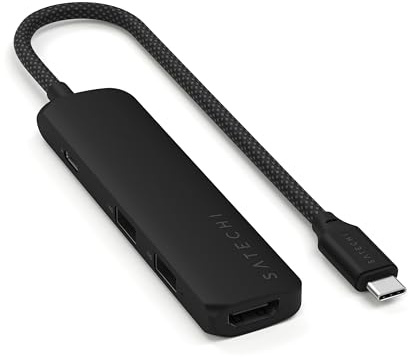 SATECHI Hub USB C 4 en 1 Slim Plus, PD 100W, HDMI 4K, Negro