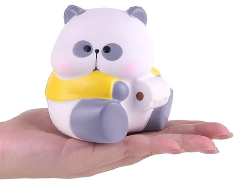 Anboor Panda Squishies giocattolo lento ascendente per bambini, morbido e dolce, in schiuma di panda, con fazzoletti, giocattolo sensoriale per regali di festa