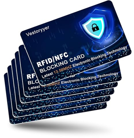 6 Pack RFID Blocking Card,Debit Credit Card Protector,credit card protector,Card Blocker for Contactless Cards,Anti-Theft Debit Protecto,force field max card protector,Protection for Identity Document