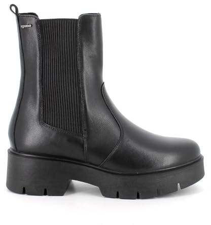 IGI&Co Stivaletti Chelsea da Donna in Pelle Nera, Suola Chunky Platform, Elastico Laterale, Cerniera, invernale, 8665600 (Nero, Nor, Sistema Taglie Calzature EU, Adulto, Numero, Media, 38)
