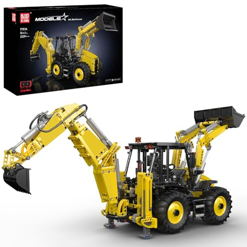 Mould King 17036 Tecnología Retroexcavadora Bloques de Construcción, App Remote Excavadora Kit de Construcción con Motor Modelo de Vehículo de Construcción, Bloques de sujeción Regalo para Adultos