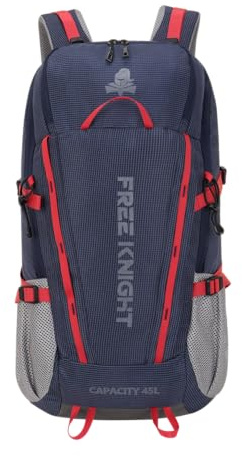 Bseash Mochila impermeable de 45 litros para senderismo, camping, con cubierta para lluvia, deportes al aire libre, bolsa de viaje para escalada, esquí, ciclismo