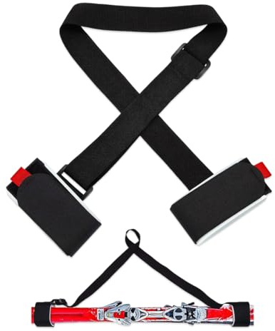 YIPFEN 1 Pièces Sangles Porte-Skis Réglable,Bandoulière de Ski,Transport Poignets de Ski,Bâtons pour Enfants et Adultes