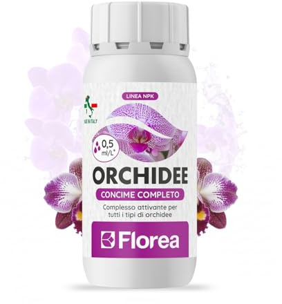 FLOREA Orchidee 250 ml | Concime Liquido per Tutte le Specie di Orchidee | Complesso Attivante per Fioriture Abbondanti | 100% Made in Italy