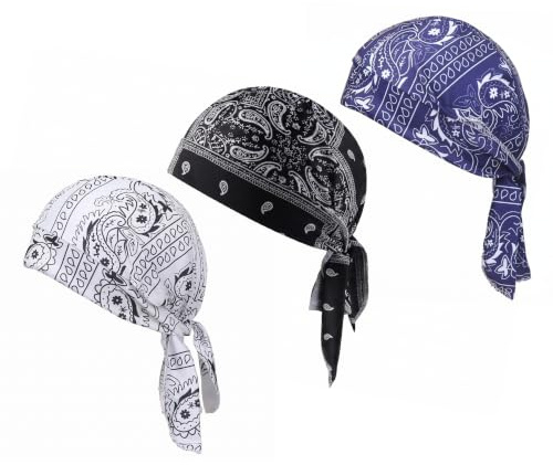 3 Pièces Bonnet Bandana Rafraîchissant, Bandana de Sport, Pirate Foulard | Respirant, pour Cyclisme, Randonnée, Patinage, Escalade, Course à Pied（Trois Couleurs）