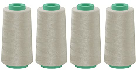 dalipo - Polyester Overlockgarn 4 x 2500m, hellgrau