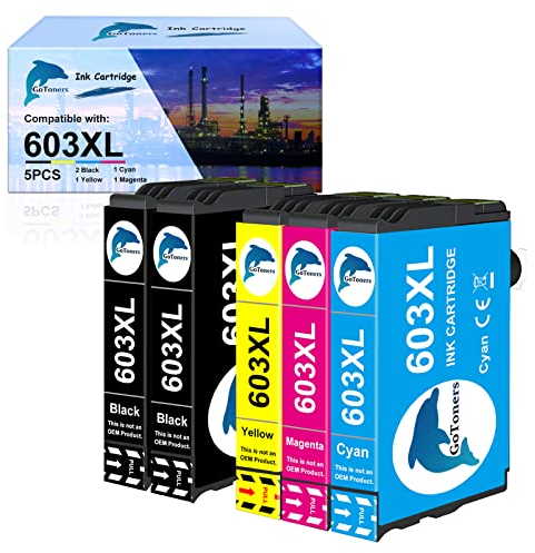 GoToners 603 XL Druckerpatronen Kompatibel für Epson 603 603XL Patronen für Expression Home XP-3150 XP-3155 XP-4150 XP-4155 XP-2150 XP-2155, Workforce WF-2810 WF-2830 WF-2835 WF-2850 (5er-Pack)