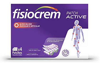 FISIOCREM Parche Active - 4 Parches - Tecnología de Microcorrientes - Alivio del Dolor Muscular, Articular y Contracturas - 24h de Alivio y Adhesión