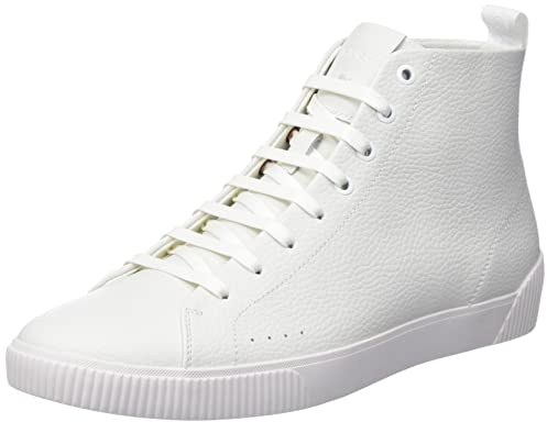 HUGO Herren Zero_hito_GRPH High Top Sneaker, White100, 42 EU