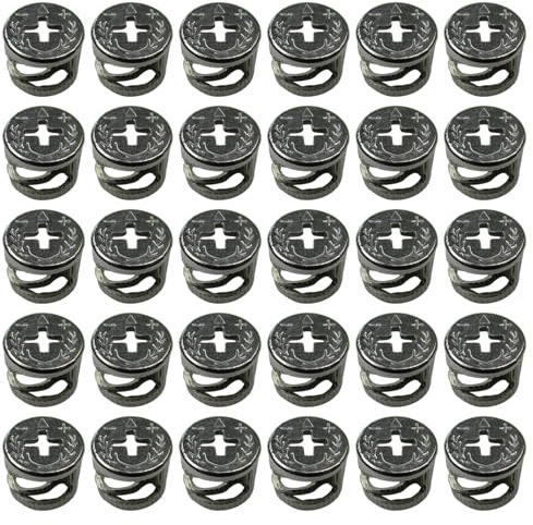 LXLVOUEG Cam Lock Fasteners - Furniture Connecting Cam Lock Fittings, Cabinet Connectors Hardware - 15 x 10.5 mm, 30 PCS