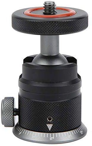Rótula de Bola para Trípode, Rótula de Bola con Tornillo de 1/4 pulg., Aleación de Aluminio Negra, Rótula de Bola Pequeña Giratoria de 360 ​​Grados para Trípode de Cámara,
