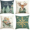 Artoid Mode Bäume Rentier Schlitten Schneeflocken Frohe Weihnachten Kissenbezüge 4er Set, 45x45 cm Christmas Zierkissenbezug Cushion Cover Couch Deko