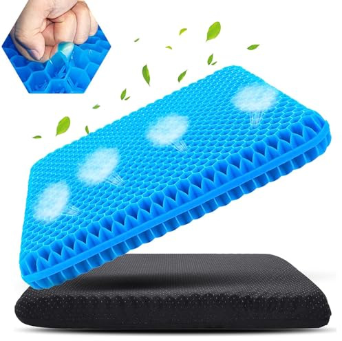 Winuoyang Soft Sitter Cushion, Gel Seat Cushion Breathable Honeycomb Gel Cushion Cooling Design for Office Chairs, Cars, Wheelchairs, Wheelchair Cushions 40x35cm