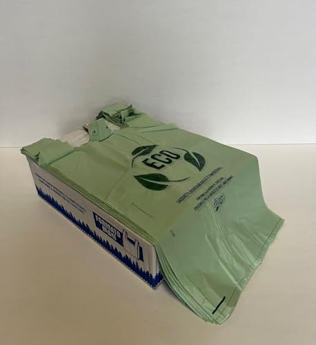 100 Shopper Grandi e Resistenti 30x60 gr 13 cadauna Biodegradabili e Compostabili Sacchetti con Manici Shoppers Buste per la Spesa e Raccolta Umido