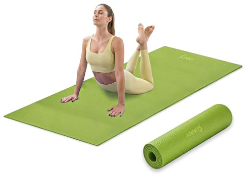 Sunny Health & Fitness Slim High-Density Exercise Yoga Mat - Green
