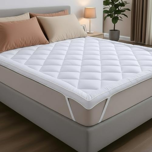 CATAVANA - Surmatelas Confort 140x190 cm - Microfibre Respirante, Hypoallergénique et Anti-acariens - Garnissage 800g - Antidérapant avec Bandes Élastiques - Idéal pour 2 Personnes.