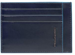 PIQUADRO – Portacarte di Credito Blue Square – in Pelle – Protezione RFID, 6 fessure per carte e 1 comparto interno – Colore Blu Notte – Uomo