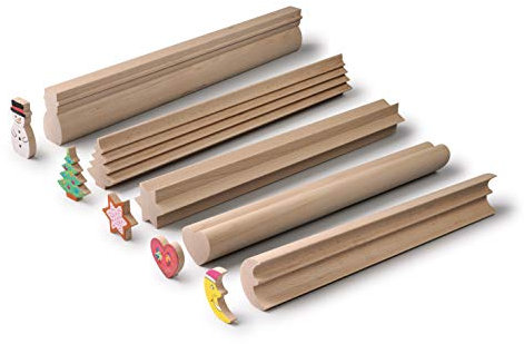 Erzi 41265 Bastelleisten Weihnachten aus Holz, Lernmaterial, Bastelmaterial, Kreativität