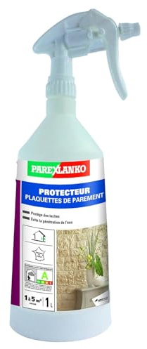 Parexlanko - Hydrofuge de surface - Protecteur plaquettes de parement - Protège des taches et évite la pénétration de l’eau - Invisible - 1L, Gris