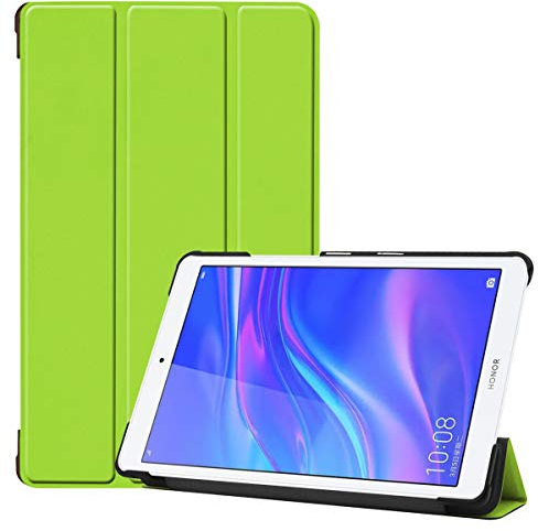 SATURCASE Huawei MediaPad M5 Lite 8.0 Funda, Cuero De La PU Flip Plegable Folio Apoyo Bumper Protector Funda Carcasa Case para Huawei MediaPad M5 Lite 8.0 (Verde)