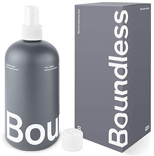 Boundless Audio Record Cleaning Solution - 17oz Extra Large Vinyl Record Cleaner Fluid Spray Bottle & Refill Nozzle