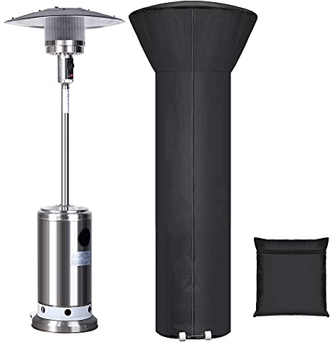 Funda impermeable para calentador de patio con cremallera y bolsa de almacenamiento, la cubierta para calentador de exteriores es resistente al polvo, al viento, a los rayos UV, a la nieve,