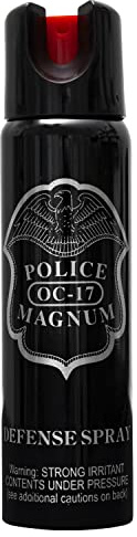 POLICE MAGNUM Large Pepper Spray Max Strength Portable Security- 16 ft Range- Made in The USA- 4oz Twist Lock (Red)