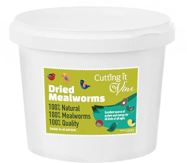 Cutting it Vine Meal Worms (5L Tub) - Dried Mealworms for Birds High Protein Bird Food for Wild Birds in Stay Fresh, Easy Tubs