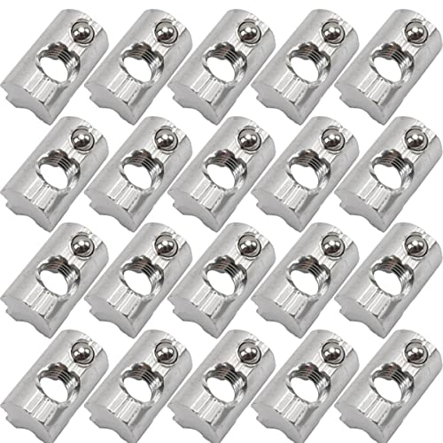 20 Stück Nutensteine M8,T-Nutmuttern, Nutsteine T-Schiene Gleitmuttern Edelstahl, Europäische M8-Gewinde Für Aluminiumprofile Extrusionsschlitz Systemprofil Profil