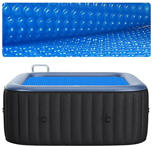 KETNET Copertura solare per vasca idromassaggio da 2,8 x 2,8 m, coperta a bolle d'aria per vasca idromassaggio quadrata da 1,8 x 2,8 m, copertura protettiva per piscine piccole, isolamento termico