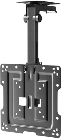 PUTORSEN Plegable Soporte TV Techo Manual, Soporte Giratorio para TV para Pantalla de 19 a 43, Soporte de TV Ajustable en Altura para Techos Planos e Inclinados,MAX hasta 20kg, MAX VESA 200x200mm