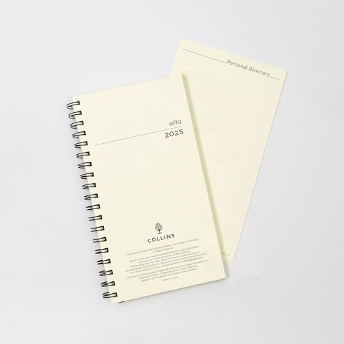 Collins Elite 1165R-25 - Agenda tascabile 2025 con visualizzazione settimanale, ricarica per agenda professionale con carta di lusso