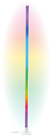 Brilliant RGB-LED Stehlampe | 150 cm Höhe | dimmbare Standleuchte mit Musiksensor & Fernbedienung & RGB-Frontlight | max. 125 lm | integiertes LED | aus Aluminium/Kunststoff in Weiß