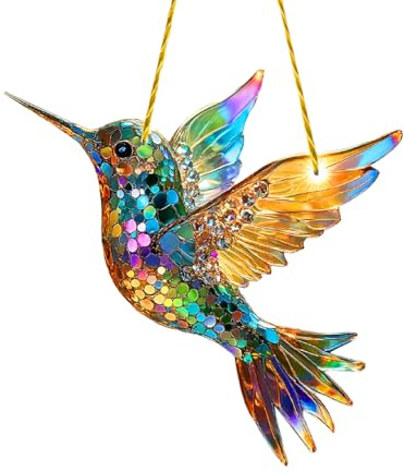 Målat glas fönsterhängande, kolibri solfångare för fönsterhängning, solfångare inomhus fönster sherum ande fågel solfångare dekorationer målat glas dekor