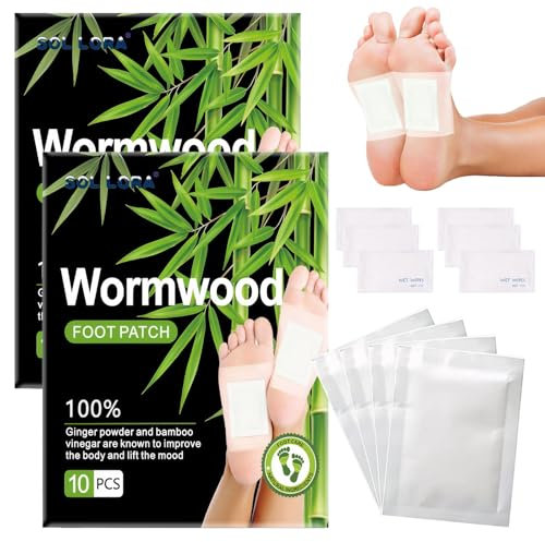 Entgiftungspflaster Füße 20 PCS Detox Fußpflaster Detox Pflaster Deep Cleansing Foot Pads Natürliche Fußpflaster Kommt mit 6 Reinigungstüchern Wird Verwendet um den Druck Auf die Füße zu Lindern