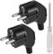 AXFEE Clavija Enchufe Macho, 2 Piezas 250V 16A Enchufe Macho, Enchufe de Seguridad Exterior 16A 250V Encufe, con Destornillador, para Uso en Interiores y Exteriores, Negro