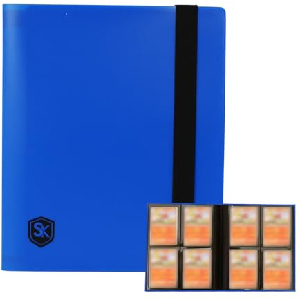 Sihdnok Carpeta de tarjetas coleccionables de 4 bolsillos, capacidad para 160 tarjetas, páginas fijas, fundas de carga lateral para tarjetas de juego, deportes, negocios y tarjetas de cupón, color