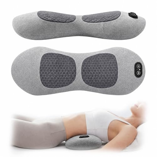 AHYDFSR 3-i-1 ryggmassager, ländryggsmassager, elektrisk ländryggsmassageapparat, nackmassageapparat, elektrisk massageapparat med värme, dragkraft och vibrationer, för nacke, axlar och rygg