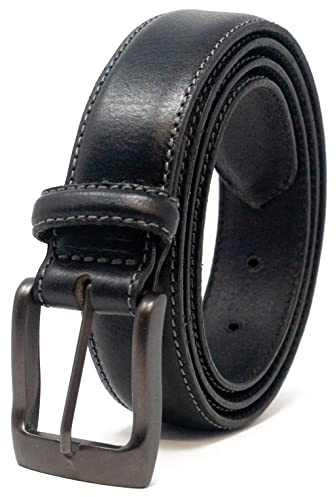 Ashford Ridge Mens 32mm Full Leather Suit Trouser Belt - Black Large (36 - 40 Waist)