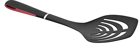 Jata AC5 - Espumadera de Nylon, Mango Ergonómico Silicona, Antideslizante, Apto Lavavajillas, Resistencia 240°, Negro