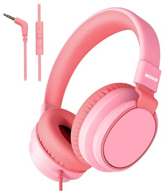Wired Kids Headphones for School with Cord Mic,Safe Volume Limit 85/94dB