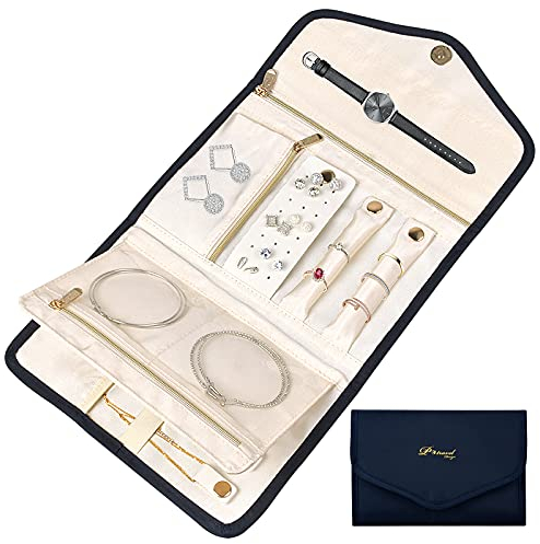 NATUCE Gioielli Rotolo Portagioie Organizzatore Porta Gioielli Donna da Viaggio per Orecchini Collana Bracciali Anello Spille