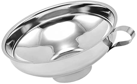 Voarge Imbuto in acciaio inox, imbuto da cucina, grande apertura gourmet per marmellate, imbuto in acciaio inox per trasferimento di liquidi e alimenti (argento, S)
