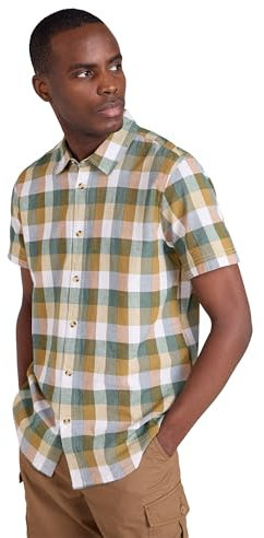 Mountain Warehouse Weekender Short Sleeved Mens Shirt - 100% Cotton Shirt, Lightweight Casual Shirt, Breathable, Comfortable Top - for Walking, Camping & Travel Bright Orange 2XL
