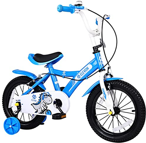 BalanceFrom Dinos Kids Bike Kids Bicycle with Removable Training Wheels and Basket 12 Inch 14 Inch 16 Inch 18 Inch for Boys Girls Ages 2-9 Years Old