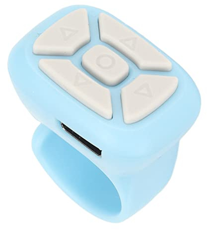 Annadue för Tiktok-fjärrkontroll, slutarfjärrkontroll för mobiltelefon, fjärrkontrollknapp för Page Turner med ringdesign för de flesta smartphones och surfplattor (blå)