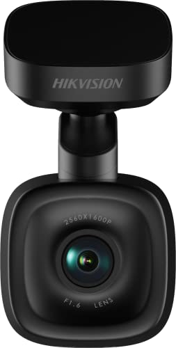 Hikvision F6 Pro Dash Cam, Telecamera Auto 1600P, Grandangolo fino 130 Gradi, F1.6, ADAS e Riconoscimento vocale, G-Sensor, GPS, collegamento registrazioni in caso di incidenti, WI-Fi, Nero