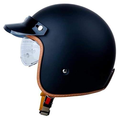 Vintage Jet-Helm · Motorrad-Helm Roller-Helm Scooter-Helm Moped Mofa-Helm Chopper Retro Vespa Vintage Pilot Biker Helmet · ECE Zulassung mit Visier Offenem Gesicht Helm A,XXL