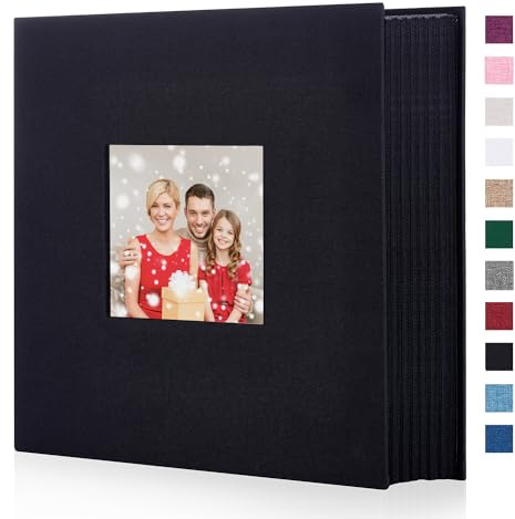 Miaikoe Fotoalbum 10x15 600 Leinen Album Slip in großer Kapazität für Familie Hochzeitstag Album Buch hält 600 horizontale und vertikale 10x15cm Fotos Schwarz